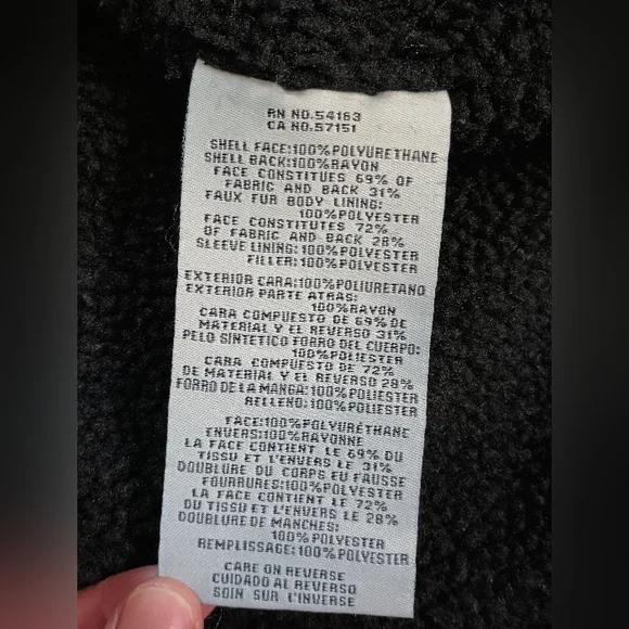 Levis Mens Faux Leather Aviator Jacket XL Black Sherpa Lined Moto Trucker Biker - Picture 12 of 14